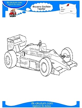Çocuklar İçin f1-formula-1 Boyama Sayfaları 